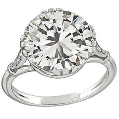 Impressive 4.80 Carat Diamond Platinum Engagement Ring 10