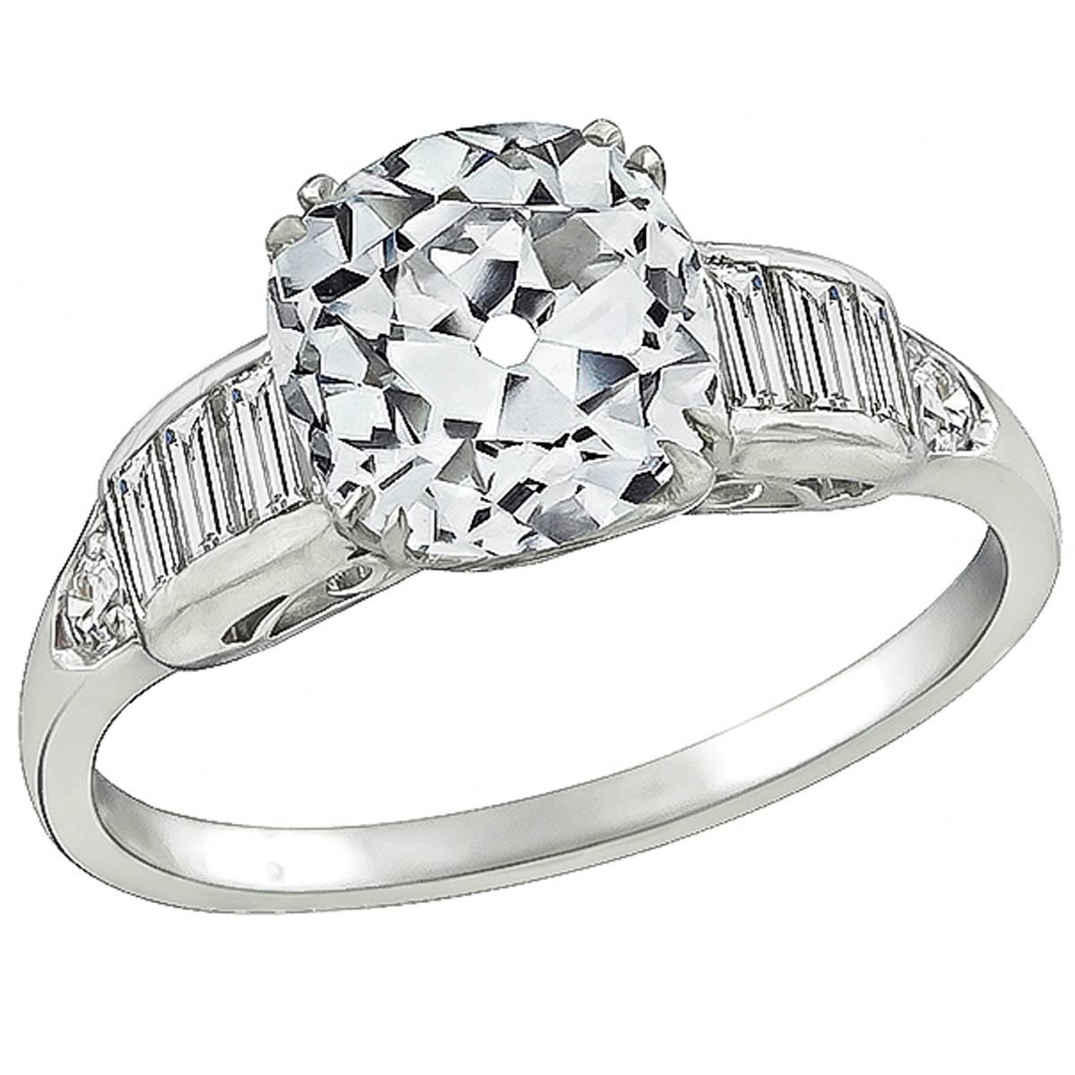 2.22 Carat Diamond Platinum Engagement Ring