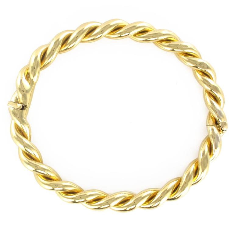 Antique Twisted Gold Bangle Bracelet At 1stdibs Antique Twisted Gold Bangle Bracelet For