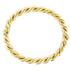Antique Twisted Gold Bangle Bracelet