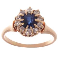 Antique Sapphire Diamond Gold Ring