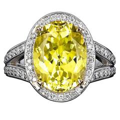 Canary Yellow Tourmaline Ring 7.11 Carats 10