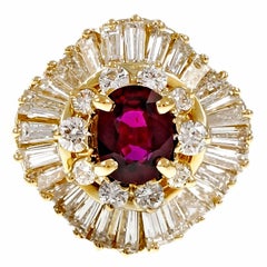1960s Ruby Diamond Gold Ballerina Ring
