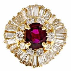 1960s Ruby Diamond Gold Ballerina Ring 5