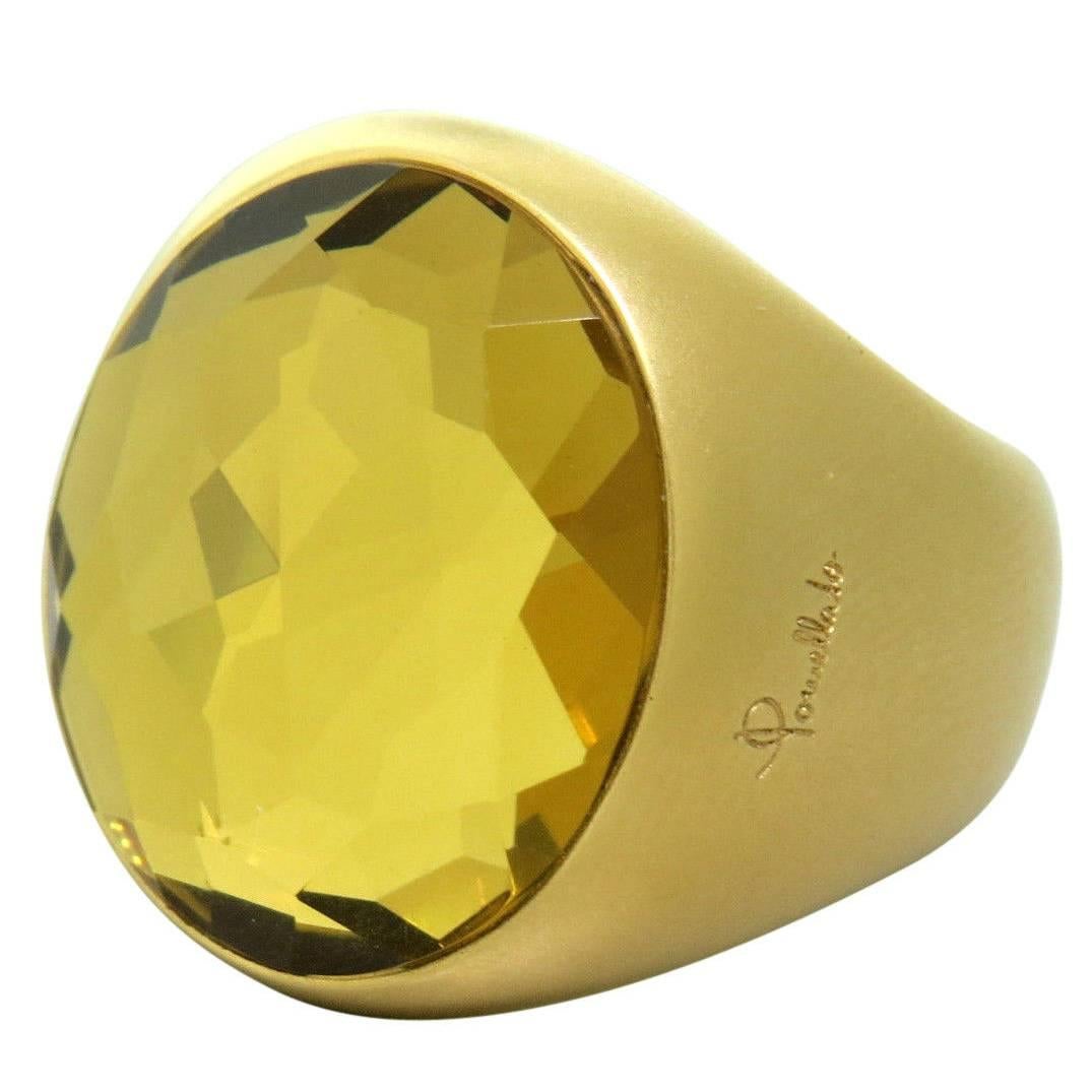 Pomellato Narciso Lemon Quartz Gold Ring