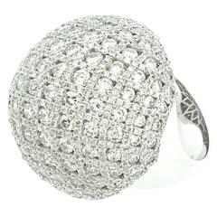 ODELIA Large Criss Cross Dome Diamond Cocktail Ring in 18k White Gold 4