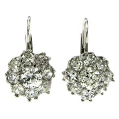 Diamond Gold Cluster Earrings