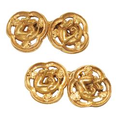 Wiese Gold Dragon Cufflinks