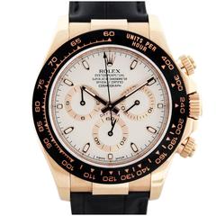 Rolex Rose Gold Daytona Ivory Dial Automatic Wristwatch Ref 116515