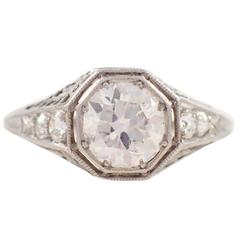 Art Deco Diamond Platinum Engagement Ring