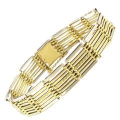 1930s Art Deco French Two Color Gold Bracelet