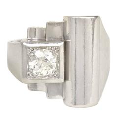 Art Deco Diamond Platinum Ring 4