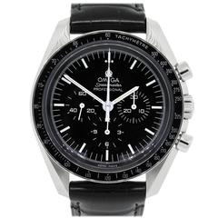 Omega Stainless Steel Speedmaster Chronograph Moon Wristwatch