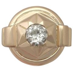 0.42 Ct Diamond and 18 k Yellow Gold Dress Ring - French Circa 1940