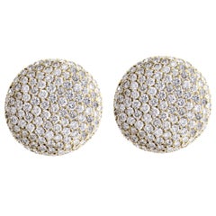Cartier Pavé Diamond Gold Large Button Earrings