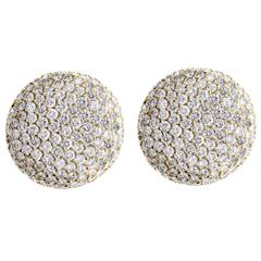 Cartier Pavé Diamond Gold Large Button Earrings 11