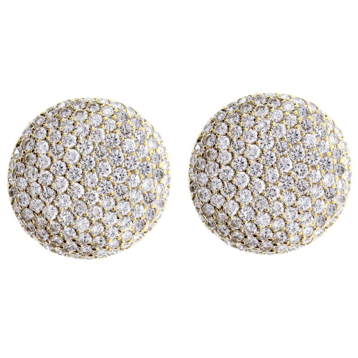 Cartier Pavé Diamond Gold Large On Earrings For At 1stdibs