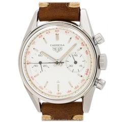 Vintage Heuer Carrera Stainless Steel 45 Tachymeter Wristwatch Ref 3647T