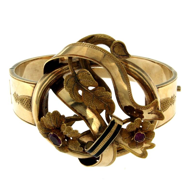 Antique Gold Bangle Bracelet For Sale at 1stdibs