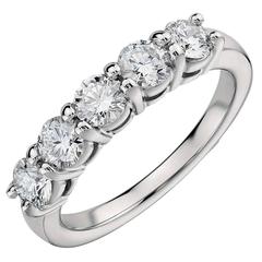 1.60 Carats Diamonds Eternal Diamond Platinum 5 Stone Ring 12