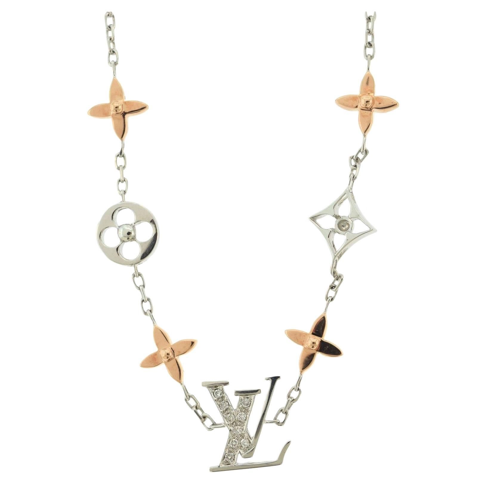Louis Vuitton First Generation Idylle Blossom Diamond Gold Monogram Bracelet For Sale