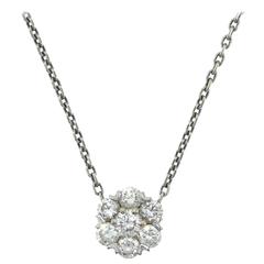 Van Cleef & Arpels Small Diamond Gold Fleurette Pendant Necklace