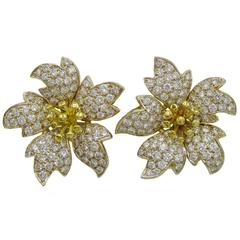 1980s Stunning Diamond Gold Ear Clips 9