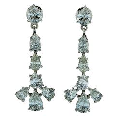 4.50 Carats Diamonds Gold Earrings 7