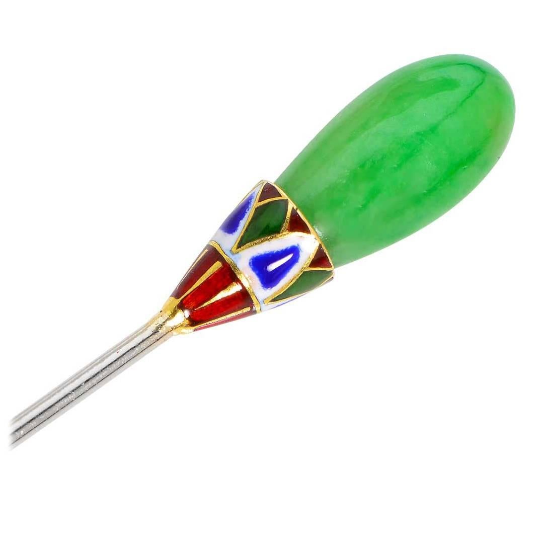 GIA Cert Jadeite Jade Stick Pin