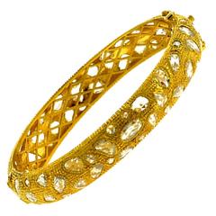 Diamond Gold Bangle Bracelet 8