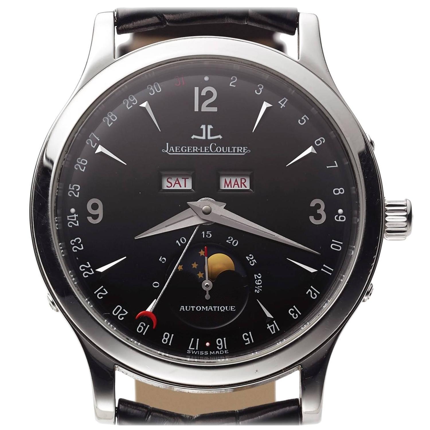 Jaeger LeCoultre Stainless Steel Triple Date MoonPhase Automatic 