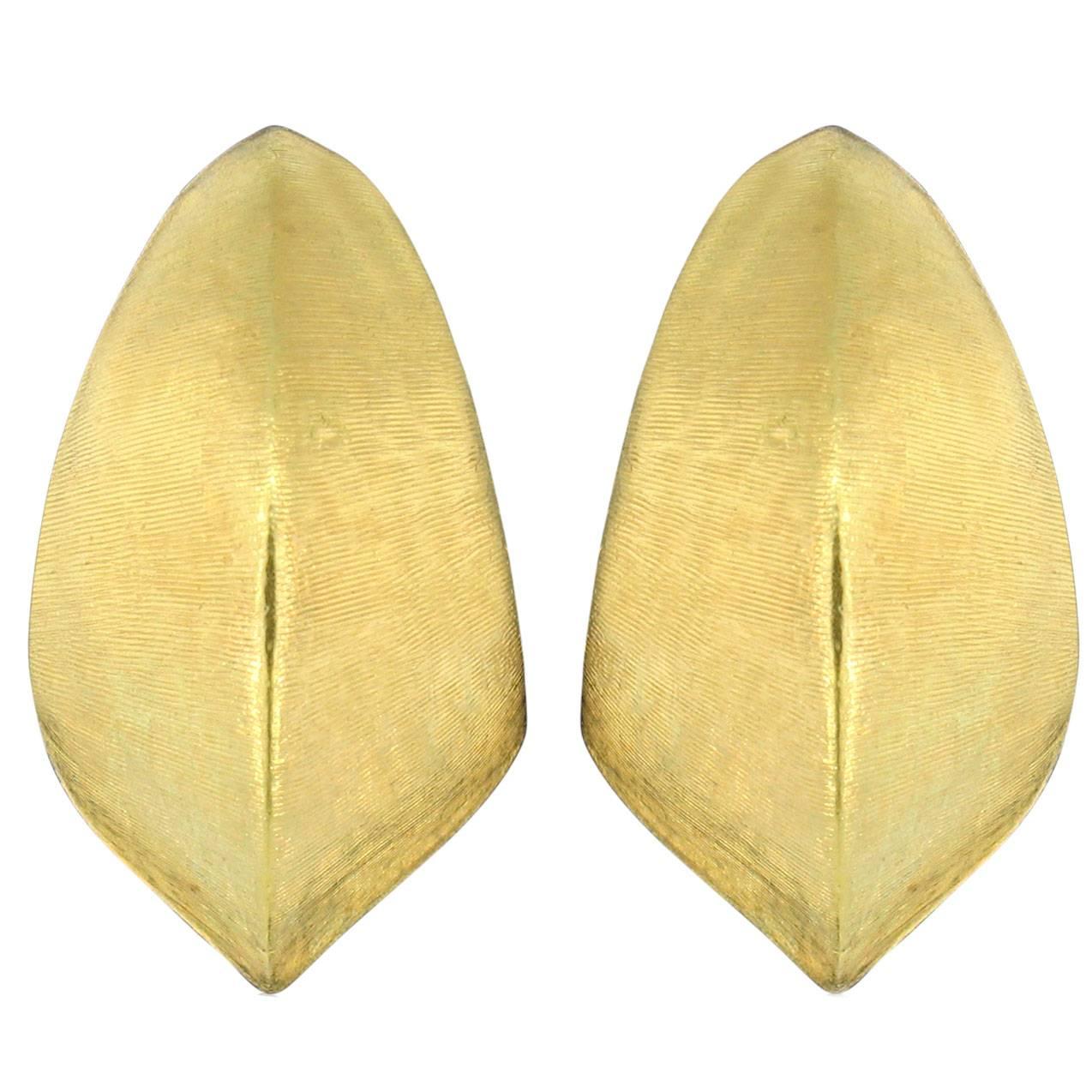 Cellino Gold Half Moon Shape Hoop Earrings