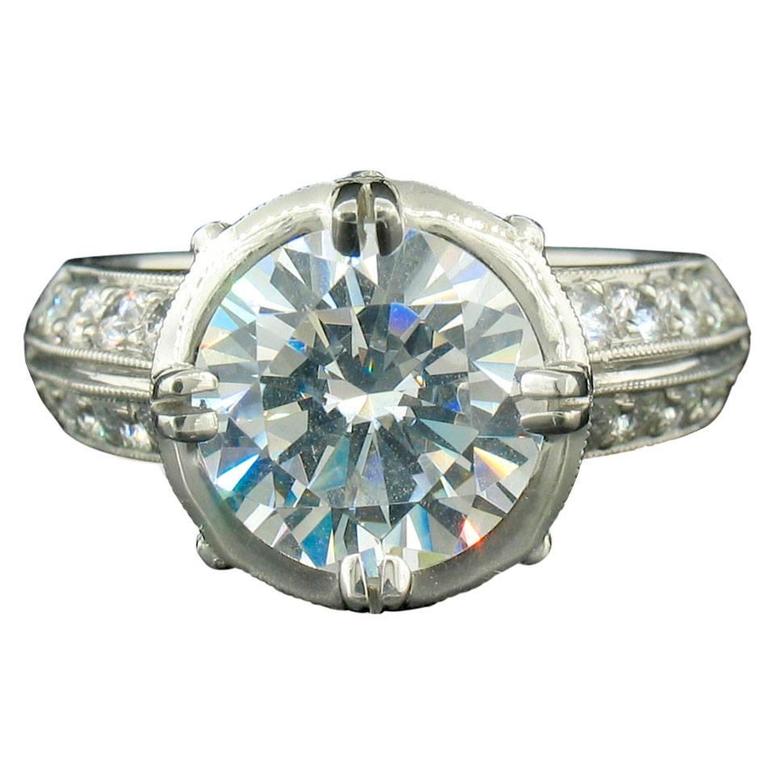 Varna Platinum Semi Mount Ring at 1stDibs platinum ring mount