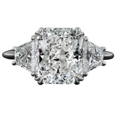Rosenberg Diamonds Platin 4::04 Karat Diamant Verlobungsring mit Strahlenschliff