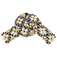 Tiffany & Co. White and Blue Enamel Gold Pin 6