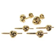 Tiffany & Co. Classic Double Knot Gold Cufflinks and Studs 