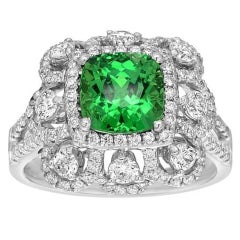 2.53 Carat Gem Tsavorite Diamond Gold Ring