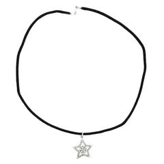 Buccellati Diamond Gold Star Pendant Cord Necklace