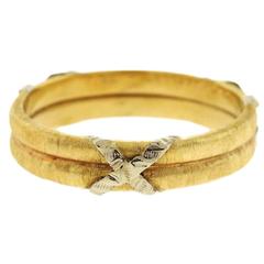 Buccellati Gold X Wedding Band Ring