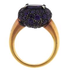 Pomellato Tabou Gold Burnished Silver Amethyst Ring