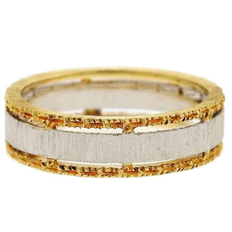 Buccellati Two Color Gold Wedding Band Ring For Sale at 1stDibs ...