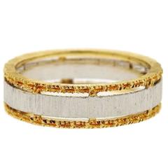 Buccellati Two Color Gold Wedding Band Ring 9