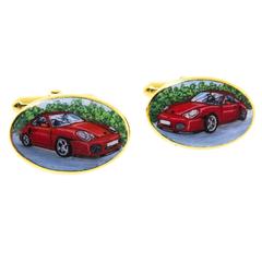 Gold Porsche 911 Cufflinks by Brixton & Gill