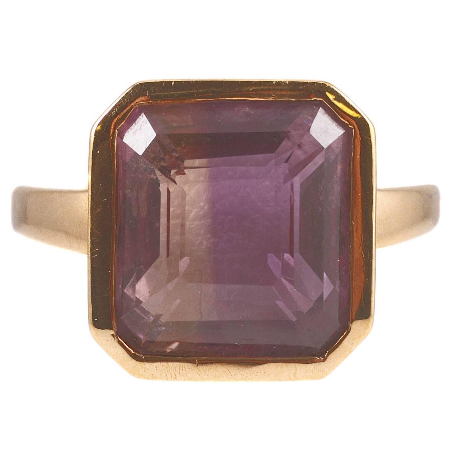 6.65 Carat Ametrine Yellow Gold Ring