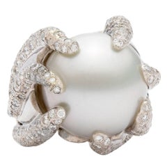 South Sea Pearl Diamond Gold Ring