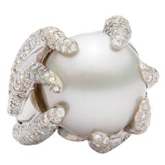 South Sea Pearl Diamond Gold Ring 1