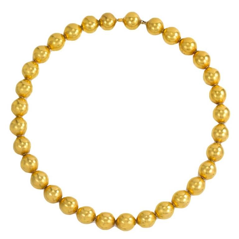 19th Century Gold Bead Necklace at 1stDibs antique gold bead necklace