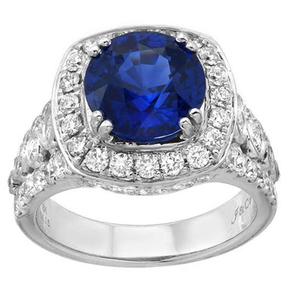 Gem Sapphire Diamond Gold Ring For Sale
