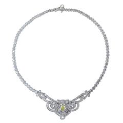 1940s Diamond Platinum Necklace 3