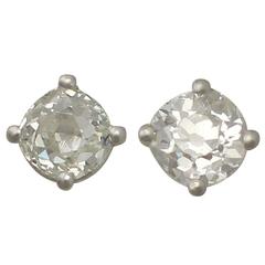 0.56 Carat Diamond and Platinum Stud Earrings 11